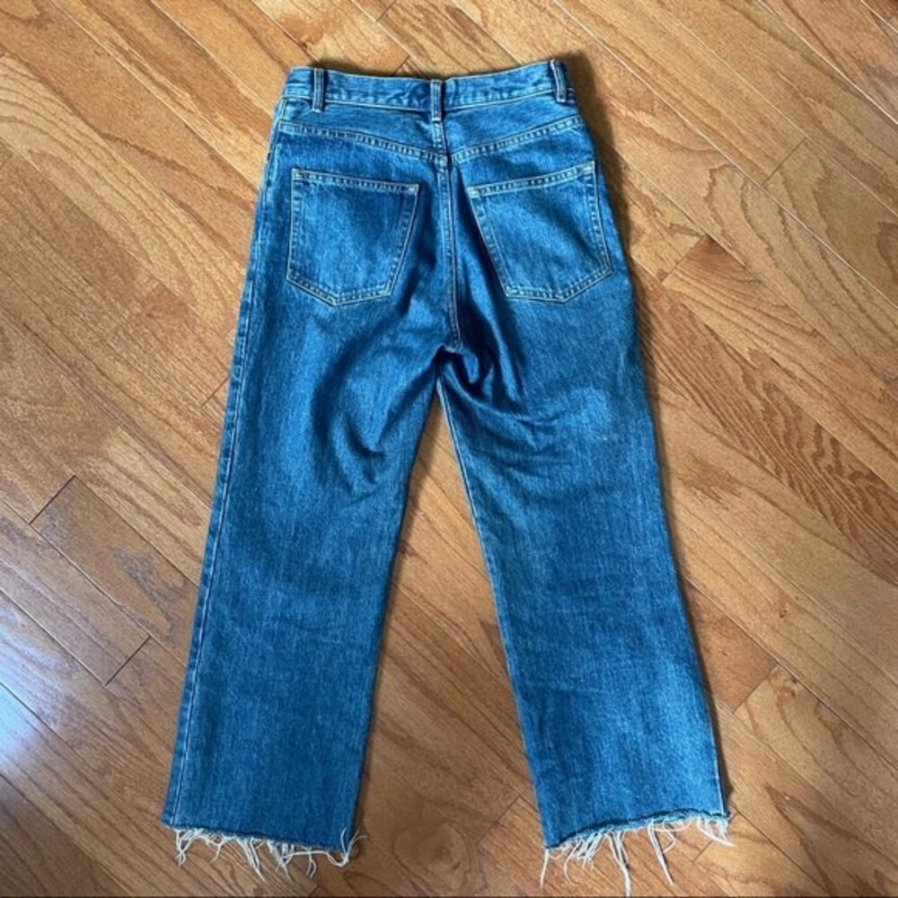 APC Sailor High Rise Jeans Raw Hem Wide Leg Blue Size 24 - Picture 6 of 7